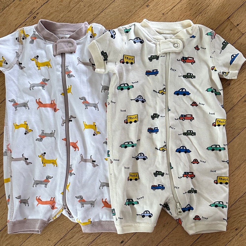 Quince cotton pajama rompers